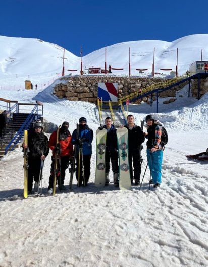 SAS students at a snow camp